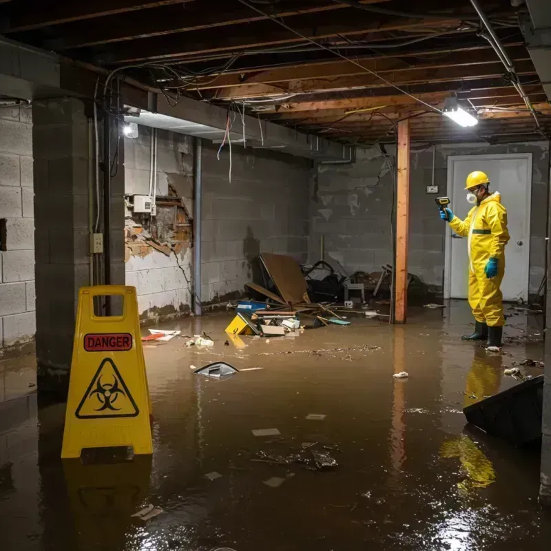 Flooded Basement Electrical Hazard in Bellville, OH Property